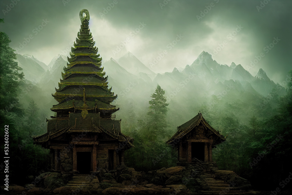 Illustration of fictional ancient temples - image generated by AI.