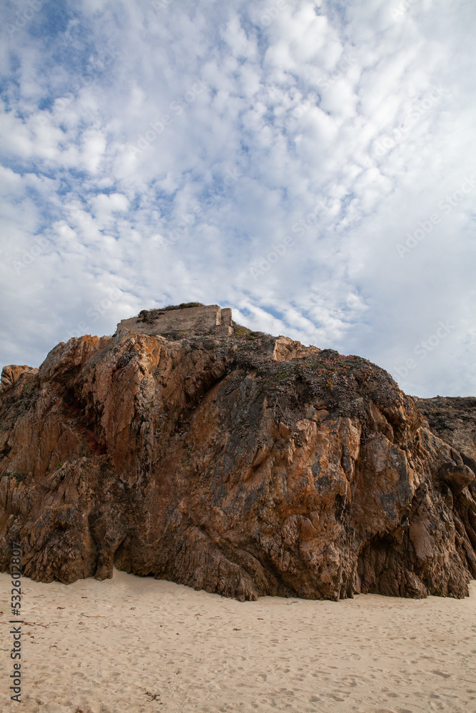 Ruins on a bluff near Big Sur on California Pacific Coast Ruins on a bluff near Big Sur on California Pacific Coast