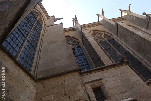 the upshot of Carcassonne Cathedral's large windows