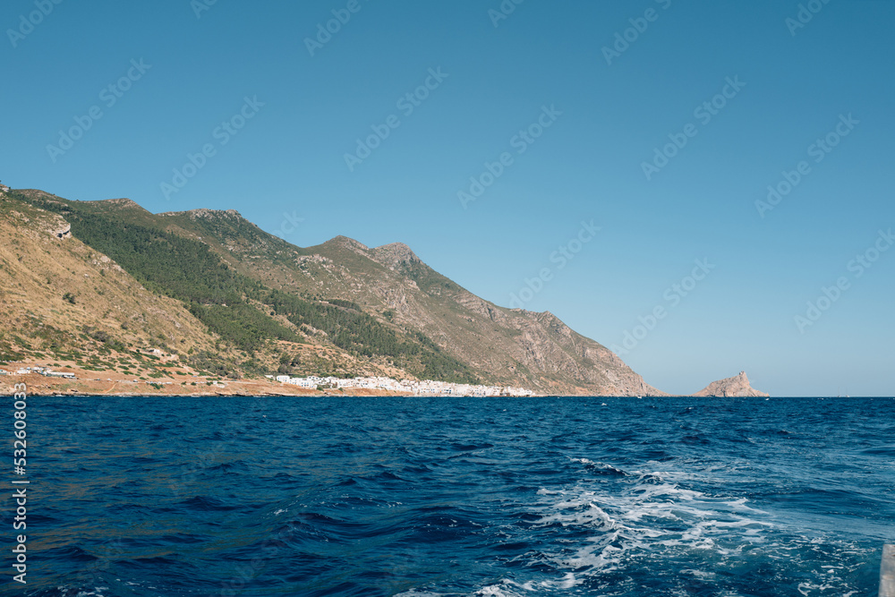 Marettimo as seen from boat at a distance Marettimo as seen from boat at a distance