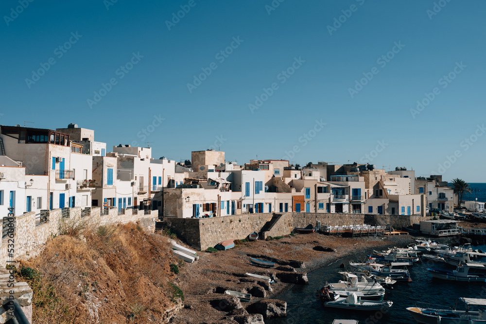 View of harbour and village of Marettimo View of harbour and village of Marettimo