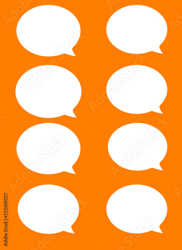 Set of speech bubbles in White, png