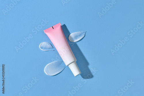 Mockup facial or body lotion tube with cream texture