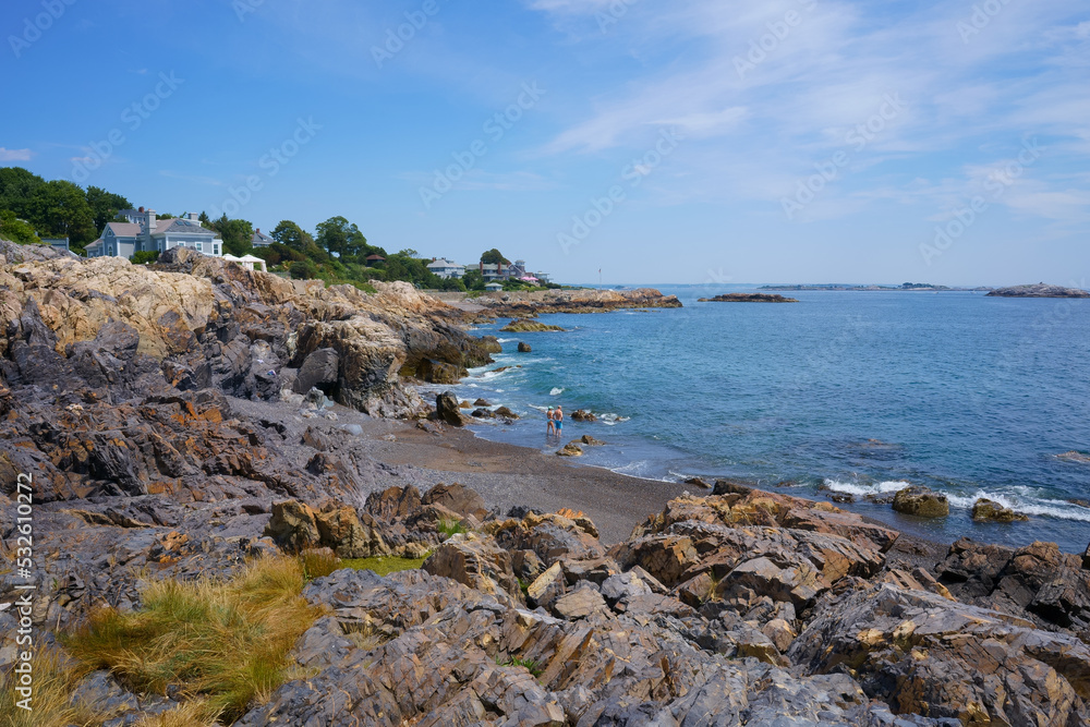 Rocky coast of Castle Rock Park Marblehead MA USA Rocky coast of Castle Rock Park Marblehead MA USA
