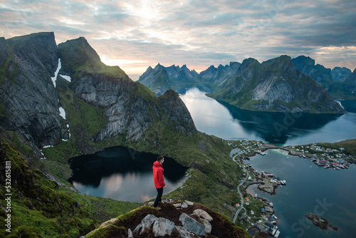 Traveller in the mountains photo