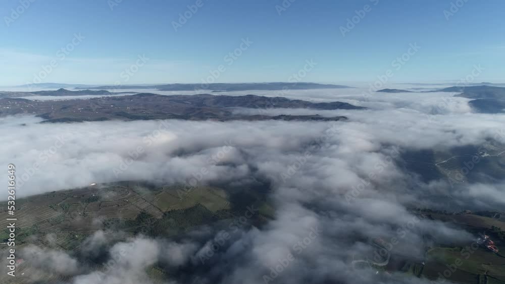 Landscape Fog Mountain Aerial View Landscape Fog Mountain Aerial View