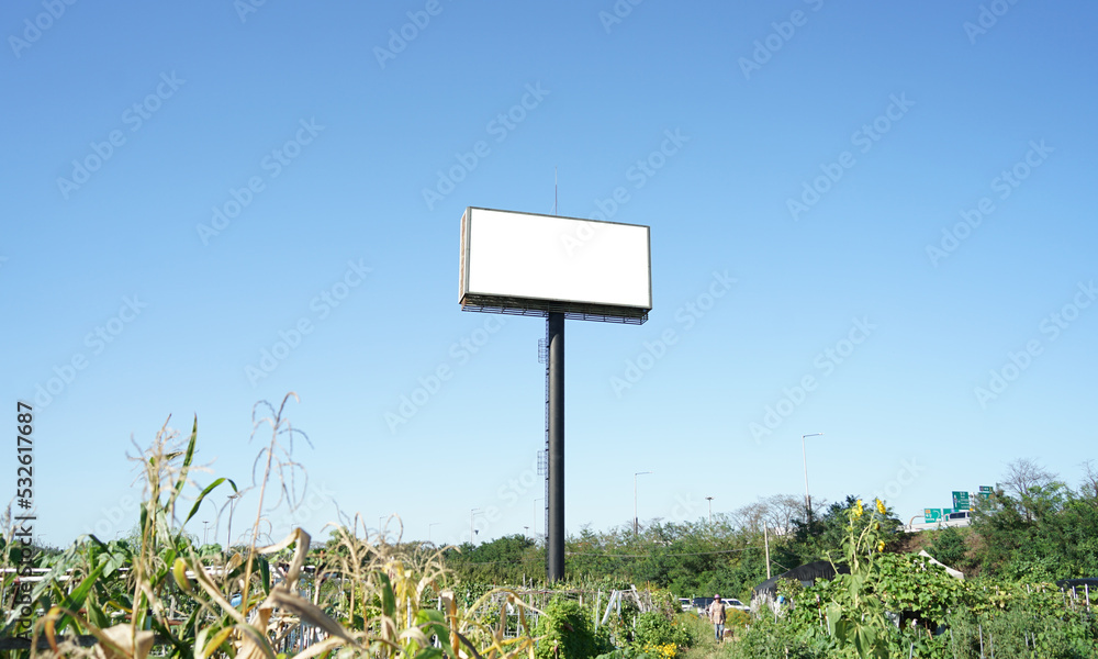 Outdoor advertising Scenery and Advertising Mockup