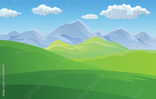 landscape with hills and mountains