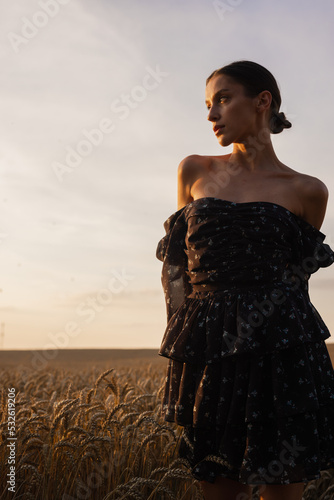 Woman admiring sunset 