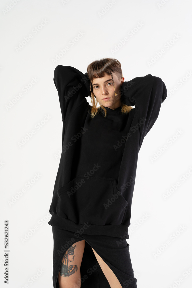 Portrait of young beautiful hipster blonde woman Portrait of young beautiful hipster blonde woman