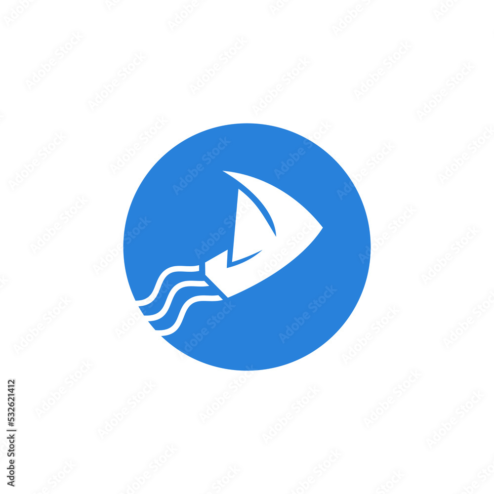 Simple Sailing Sailboat Logo Design Simple Sailing Sailboat Logo Design