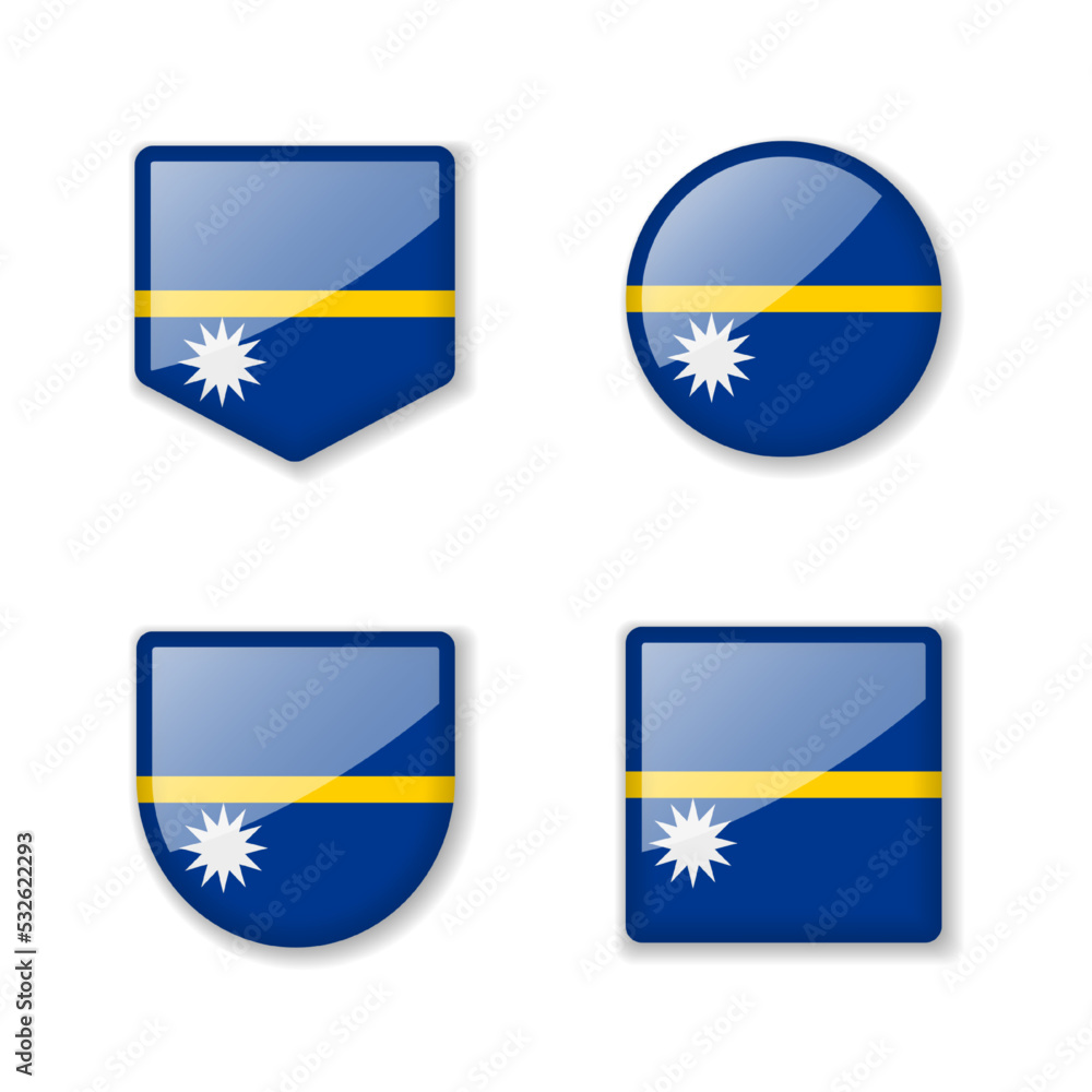 Flags of Nauru - glossy collection. Flags of Nauru - glossy collection.