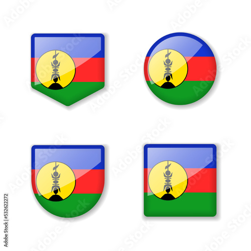 Free Download Flags of New Caledonia - glossy collection. - GFXLoad