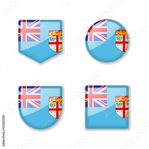 Flags of Fiji - glossy collection.