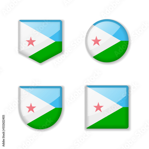 Flags of Djibouti - glossy collection. Free Download Flags of Djibouti - glossy collection. - GFXLoad