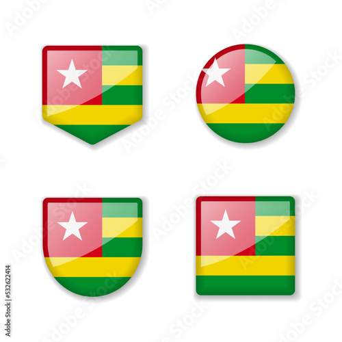 Free Download Flags of Togo - glossy collection. - GFXLoad