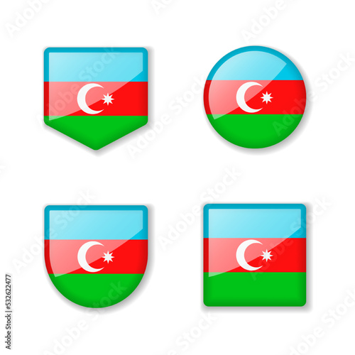 Free Download Flags of Azerbaijan - glossy collection. - GFXLoad
