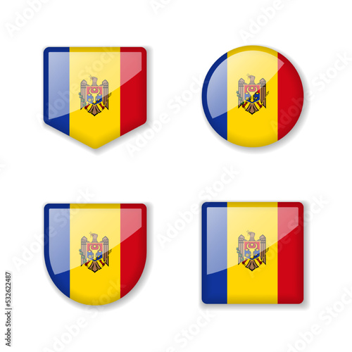 Free Download Flags of Moldova - glossy collection. - GFXLoad