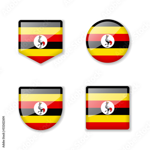 Flags of Uganda - glossy collection. Free Download Flags of Uganda - glossy collection. - GFXLoad