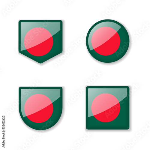 Free Download Flags of Bangladesh - glossy collection. - GFXLoad