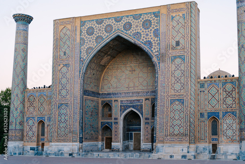 Registan, an old public square in the heart of the ancient city photo