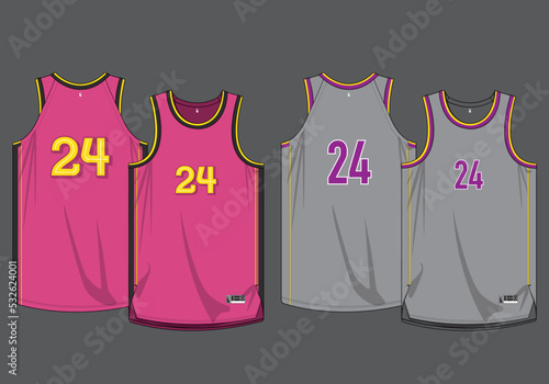 Basketball jersey template vector mockup