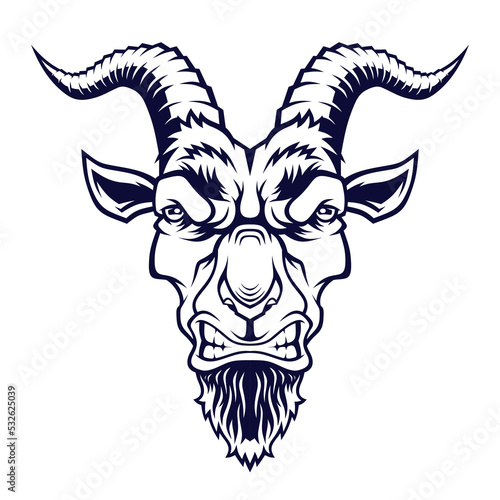 Angry goat head