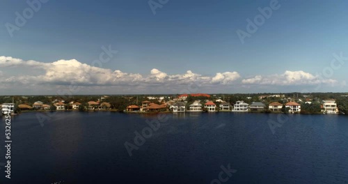 Flying over a residential area in Seaside, Florida photo