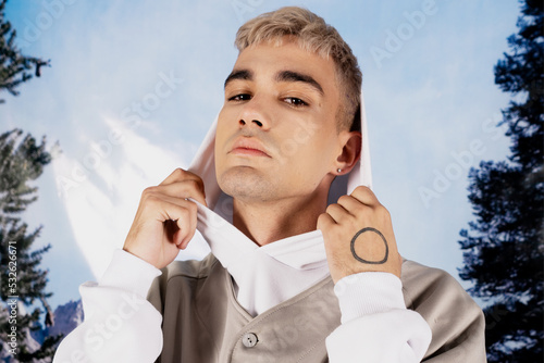 Young handsome rebellious man
