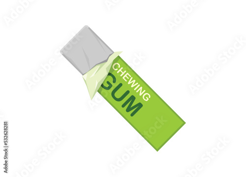 Chewing gum. Simple flat illustration.