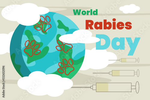 Illustration vector graphic of world rabies day. Good for poster.