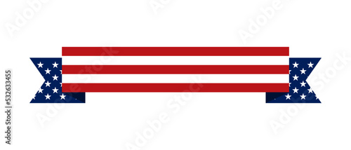 USA flag ribbon banner