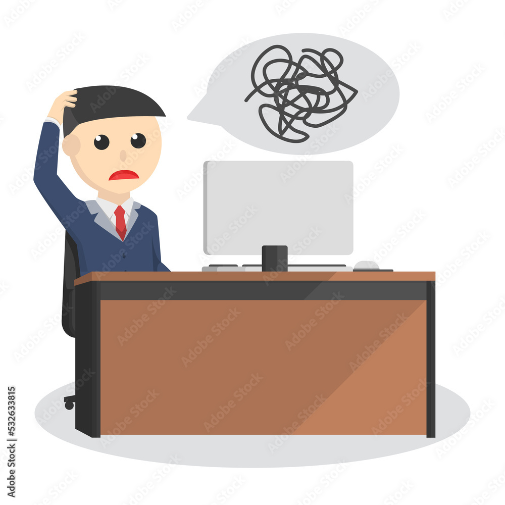 businessman feel tangled thoughts design businessman feel tangled thoughts design