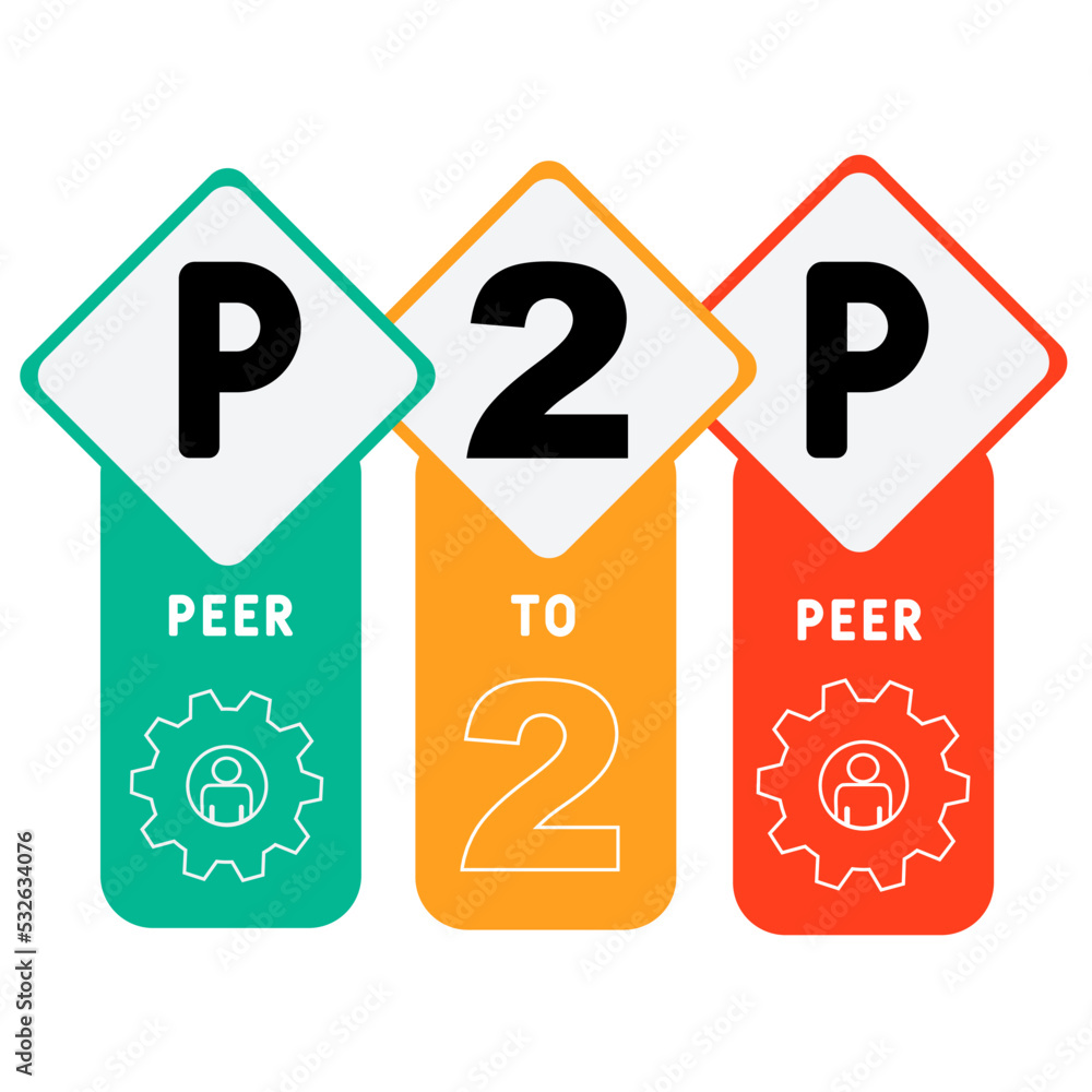 p2p peer to peer acronym. business concept background. vector illustration concept with keywords and icons. lettering illustration with icons for web banner, flyer, landing pag p2p peer to peer acronym. business concept background. vector illustration concept with keywords and icons. lettering illustration with icons for web banner, flyer, landing pag
