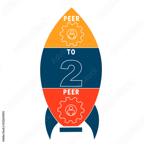 p2p peer to peer acronym. business concept background. vector illustration concept with keywords and icons. lettering illustration with icons for web banner, flyer, landing pag