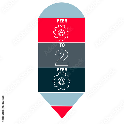 p2p peer to peer acronym. business concept background. vector illustration concept with keywords and icons. lettering illustration with icons for web banner, flyer, landing pag