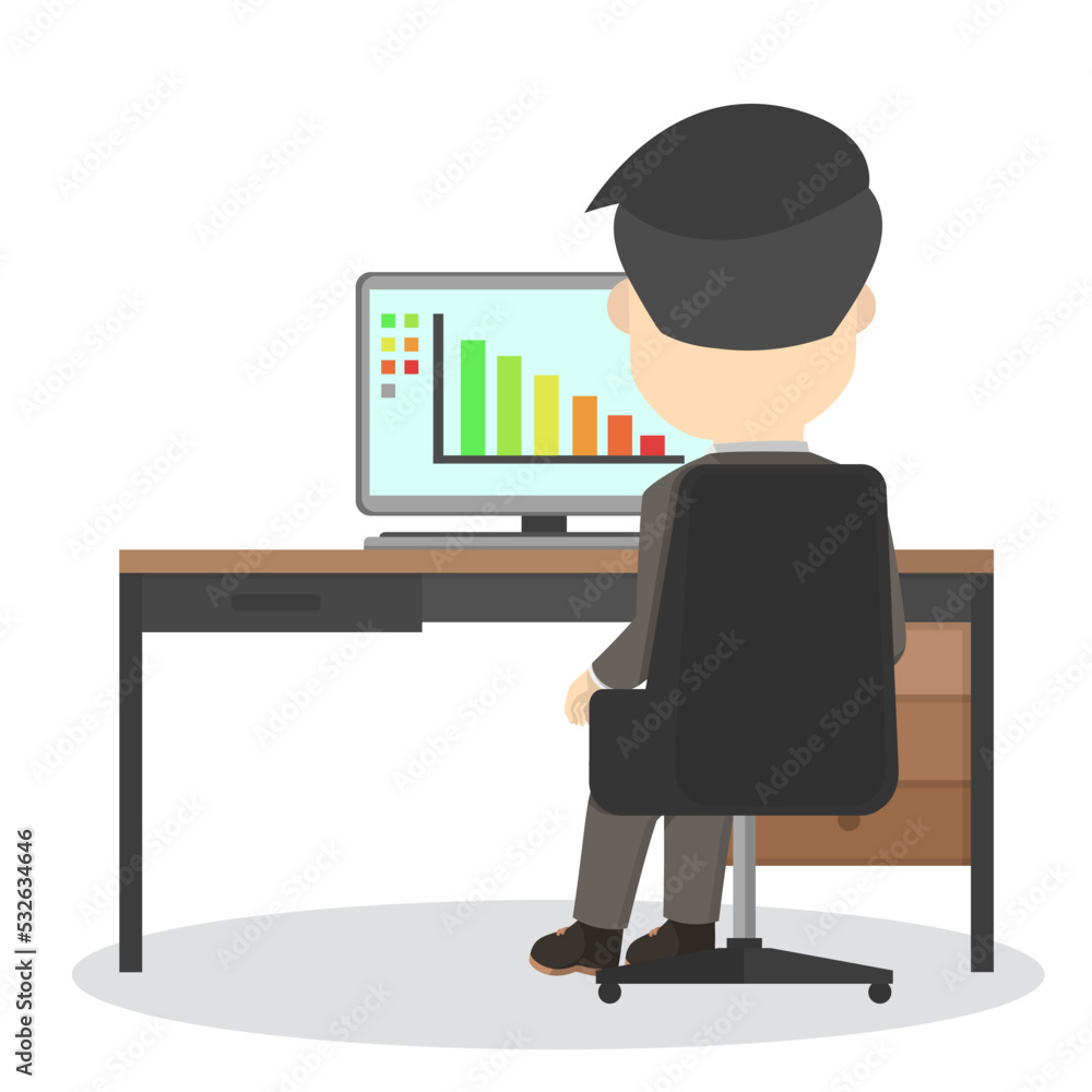 businessman work in office desk design people businessman work in office desk design people