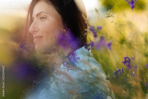 summertime portrait of a dreamful woman