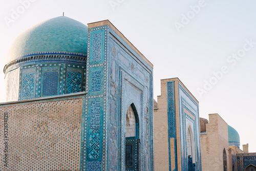 Shah-i-Zinda, facades of the necropolis, Samarkand, Uzbekistan
 photo