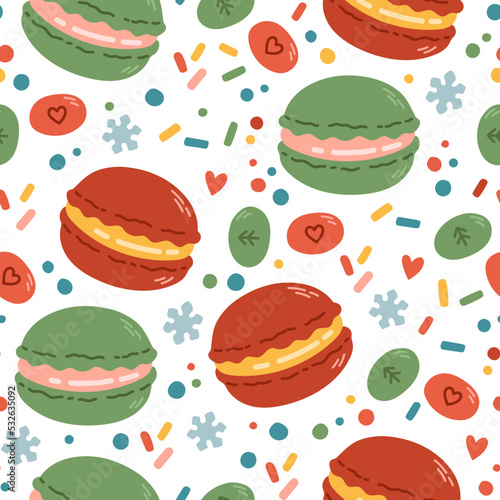 Christmas sweets pattern simple flat design vector