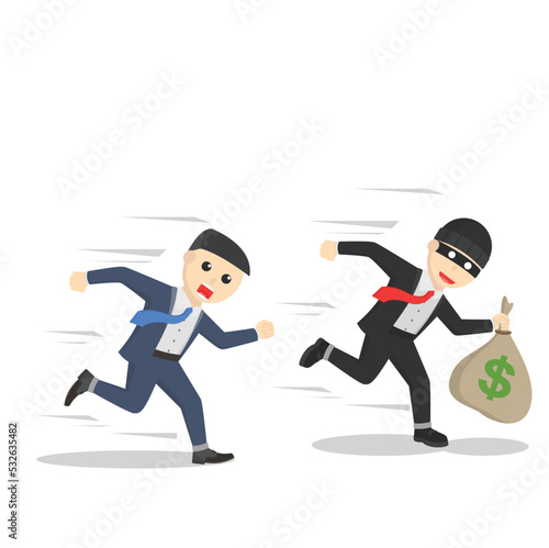 businessman chasing a thief design