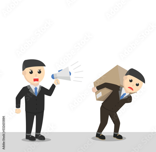 businessman forced to work hard