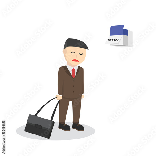 businessman lazy for monday design
