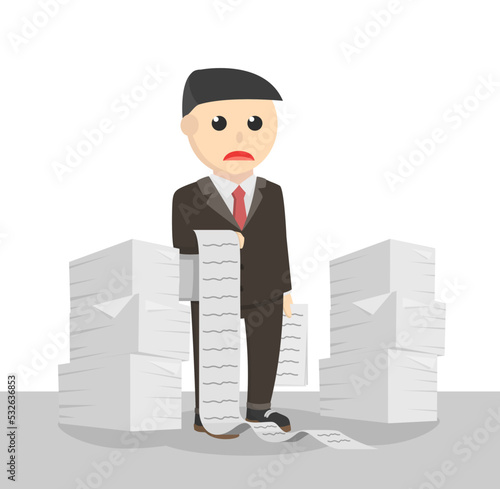 businessman stress because job paper