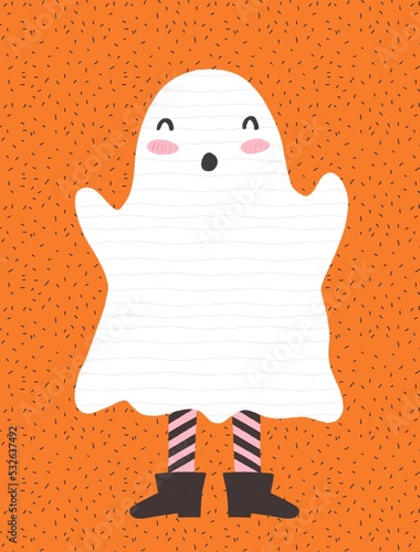 Cute Halloween ghost illustration photo