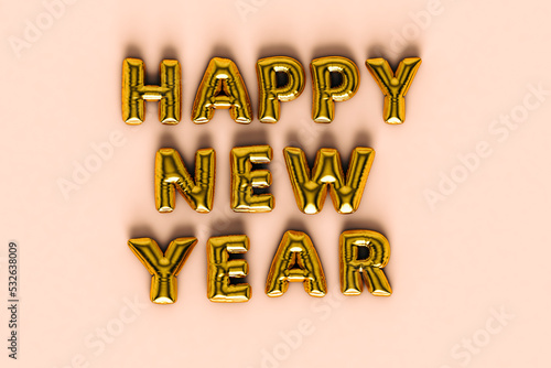 happy new year golden balloons photo