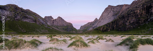 Horseid beach sand dunes Moskenesoya Lofoten Islands