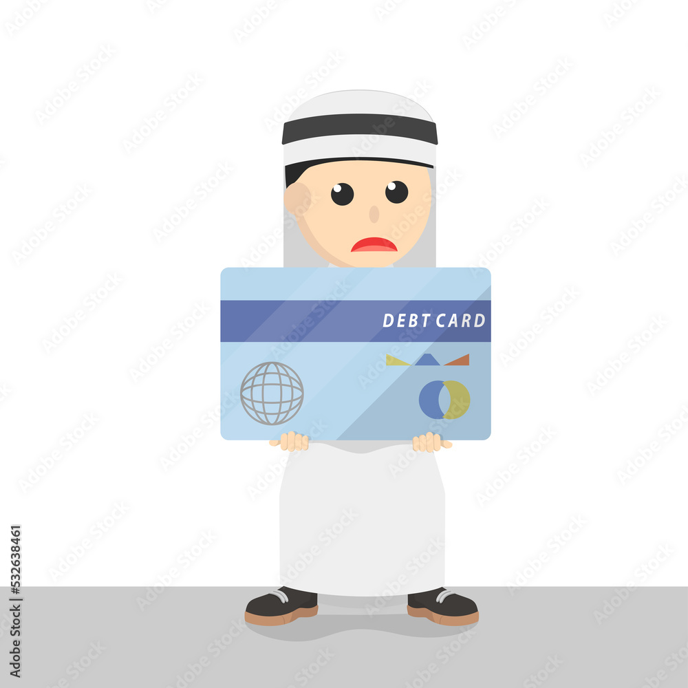 businessman arabian weight debt card