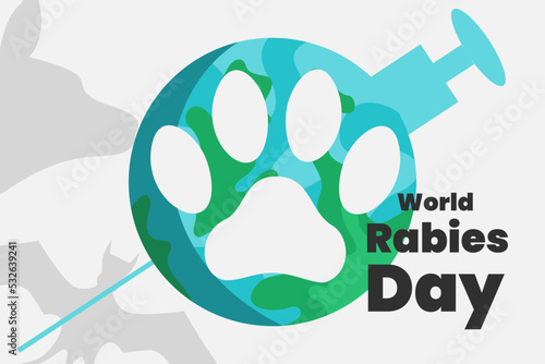 Illustration vector graphic of world rabies day. Good for poster.