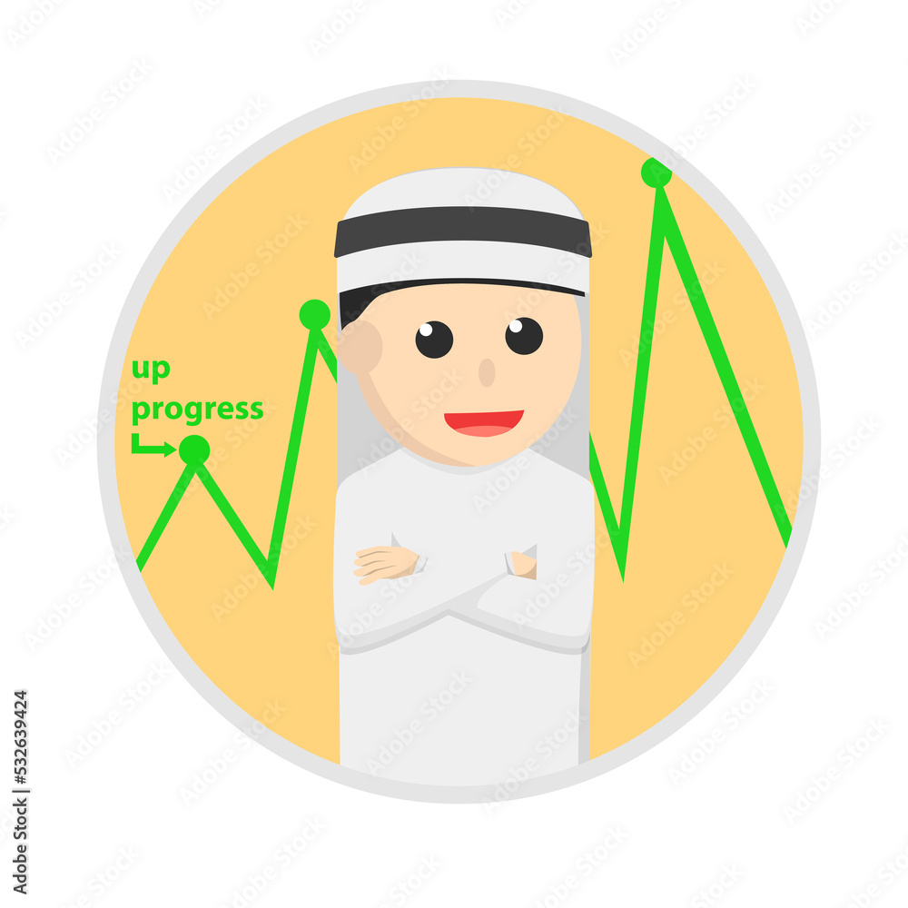 businessman arabian in circle up progress businessman arabian in circle up progress
